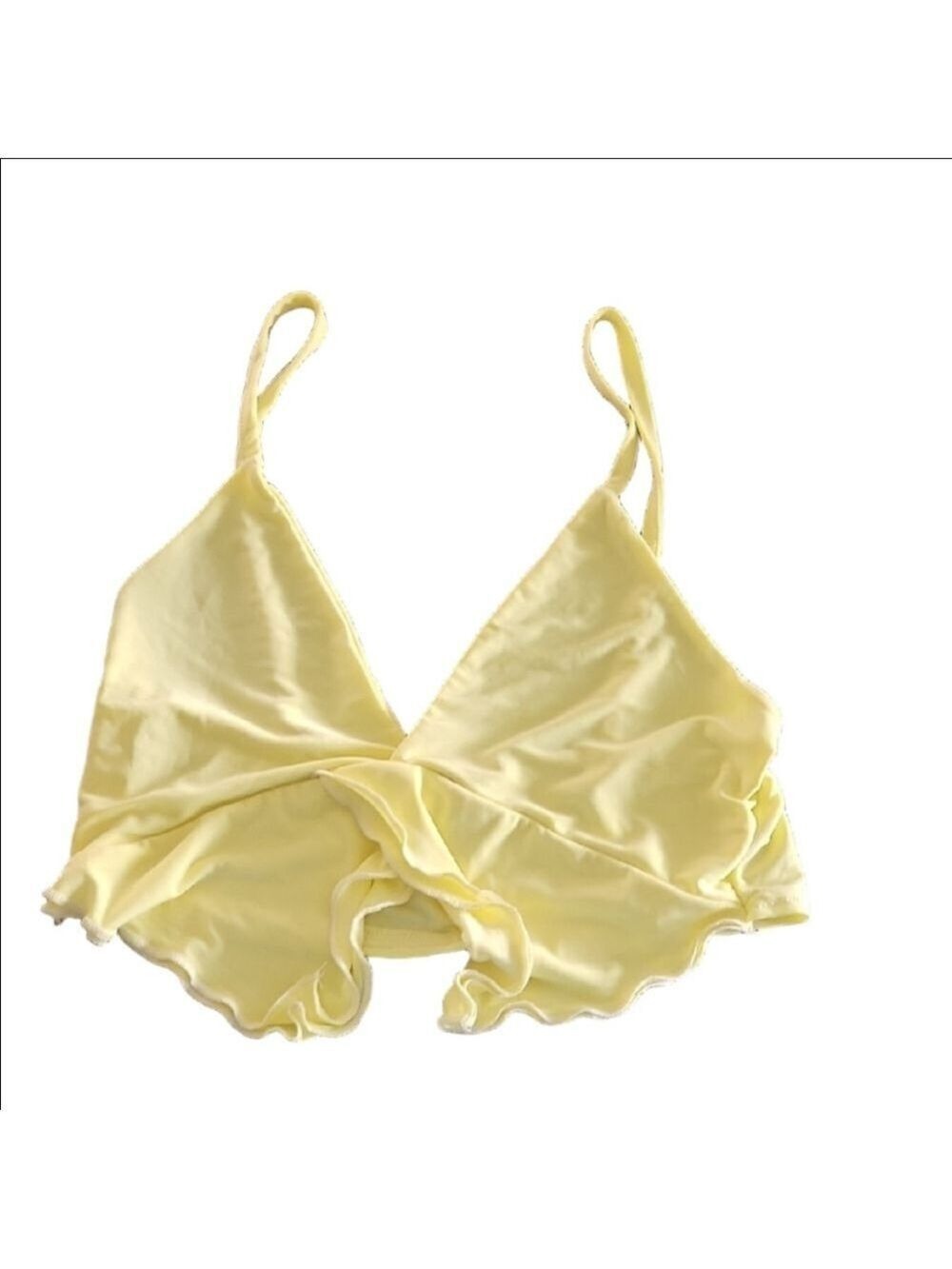 PrettyLittleThing Light Yellow Satin Bralette